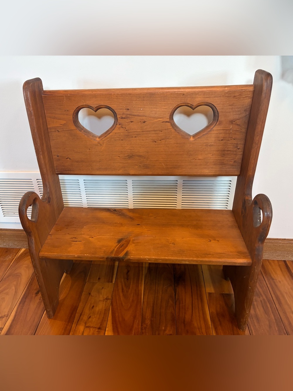 Vintage Wooden Heart Bench